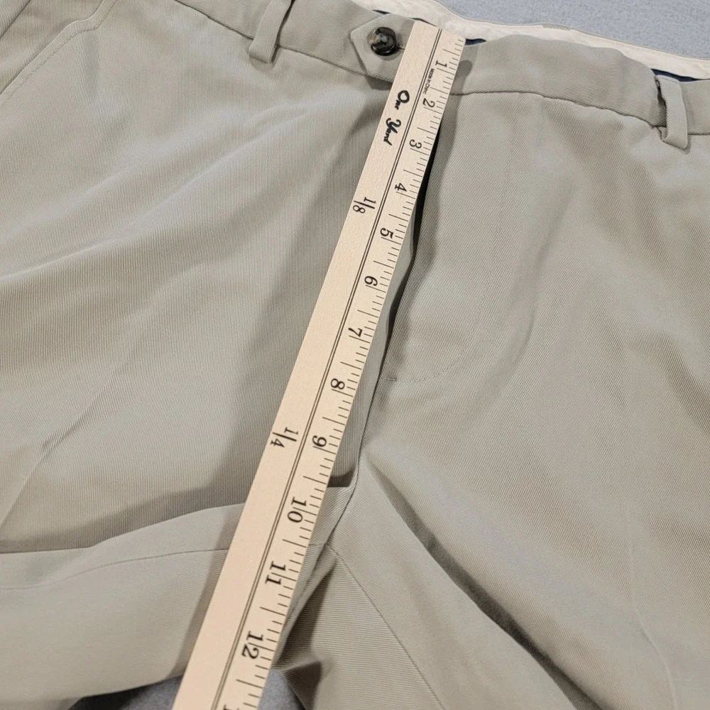 Brooks Brothers Advantage Chino Milano Dress Pants Khaki Flat Front Mens W36 L29